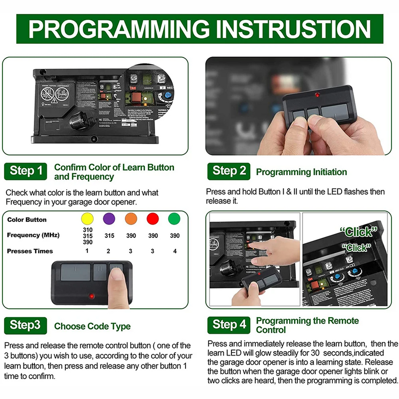 2 For Chamberlain LiftMaster Garage Door Opener Remote 893LM 953EV-P2 Learn