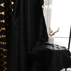 Bronzing Black Curtain Panel for Home Decor and Blackout