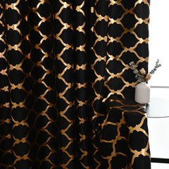 Bronzing Black Curtain Panel for Home Decor and Blackout