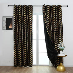Bronzing Black Curtain Panel for Home Decor and Blackout