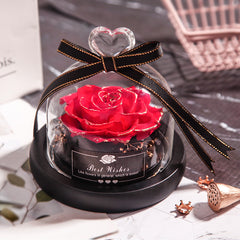 Eternal Rose Gift Box with Glass Dome Decoration
